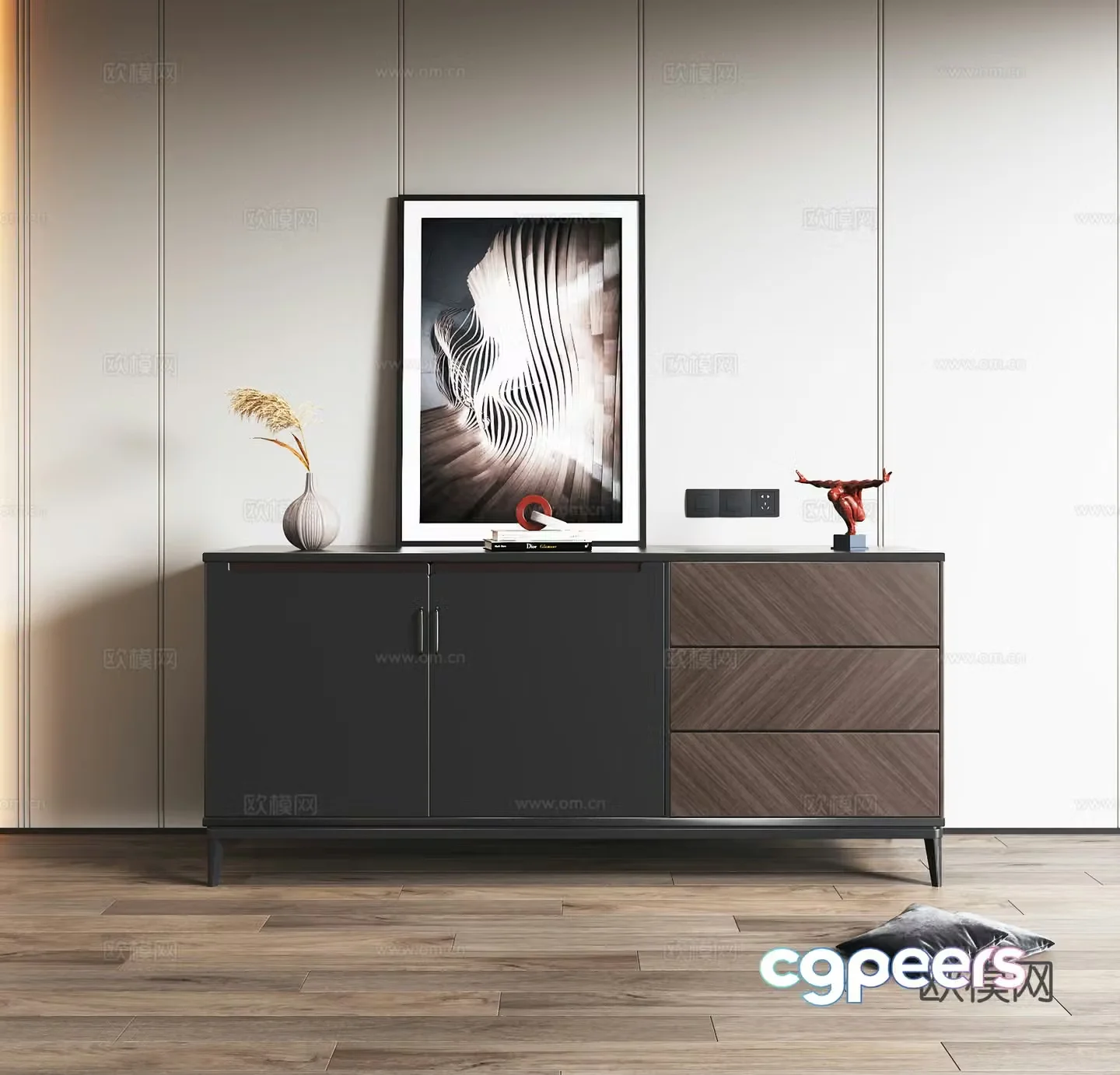 Modern side cabinet Modern end view cabinet Modern decorative cabinet Modern side cabinet 3D model