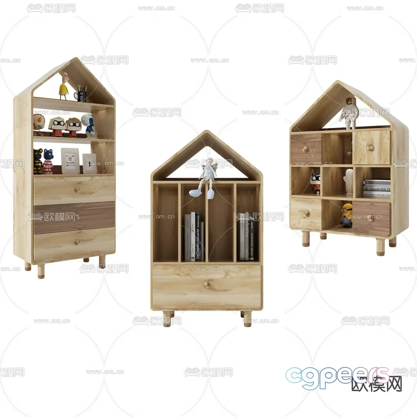 Nordic children’s toy cabinet 3d model