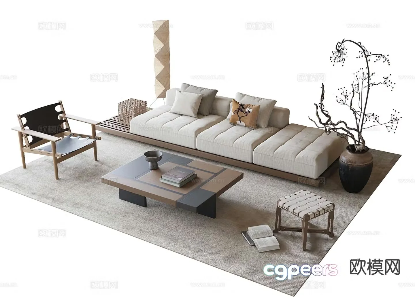 Wabi Sabi modular sofa 3d model