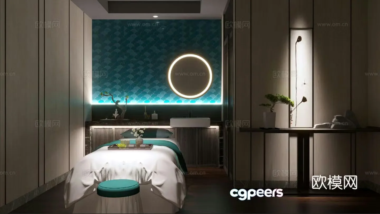 Modern foot massage shop SPA private room 3D model