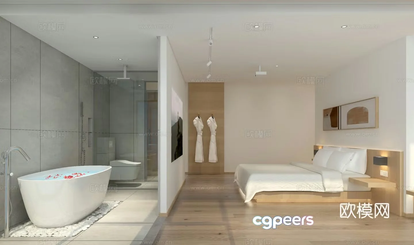 Modern guest room 3d model