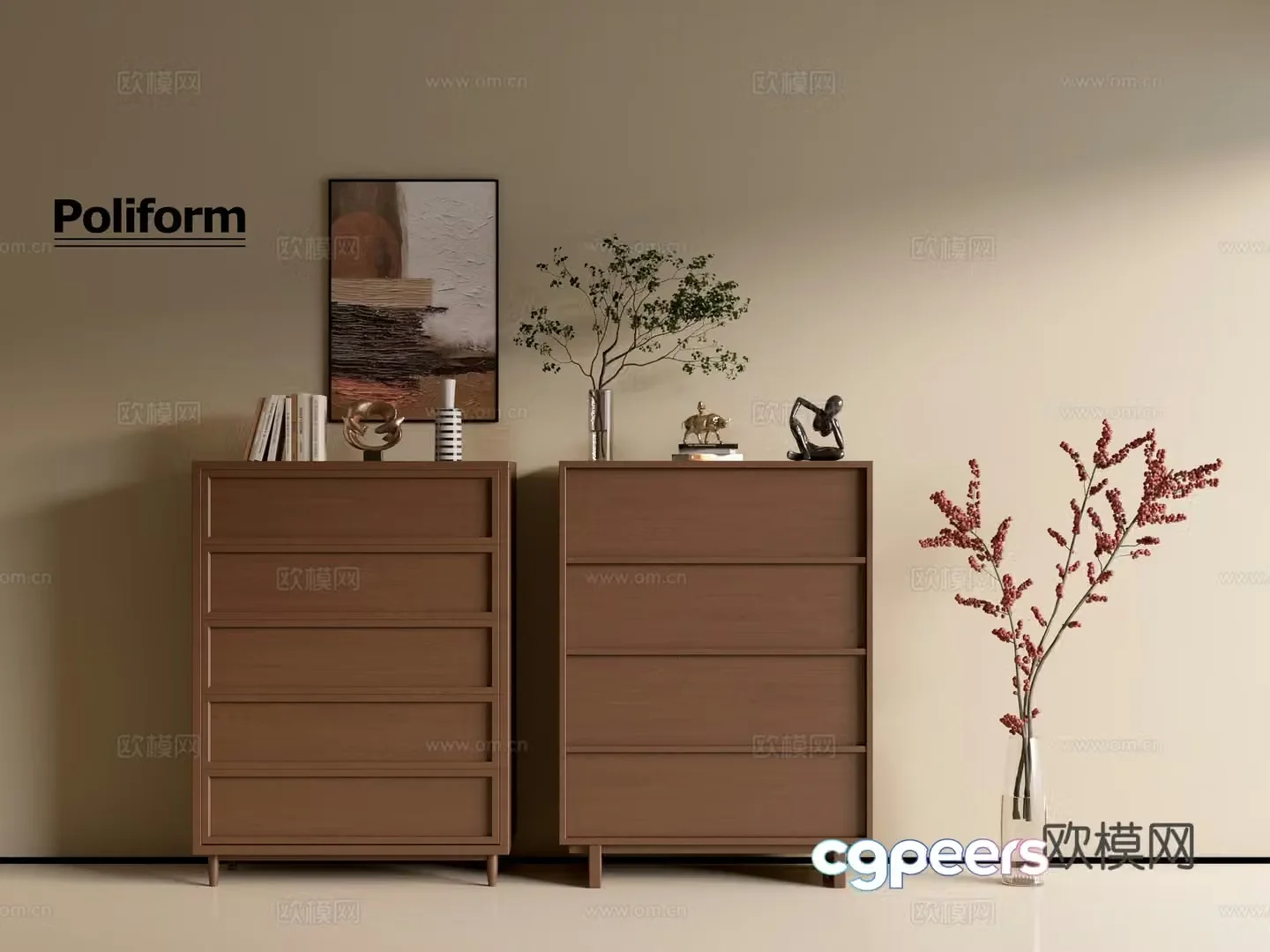 Modern wood grain cabinet ins wind minimalist wind cabinet whole cabinet sideboard balcony cabinet storage 3D model