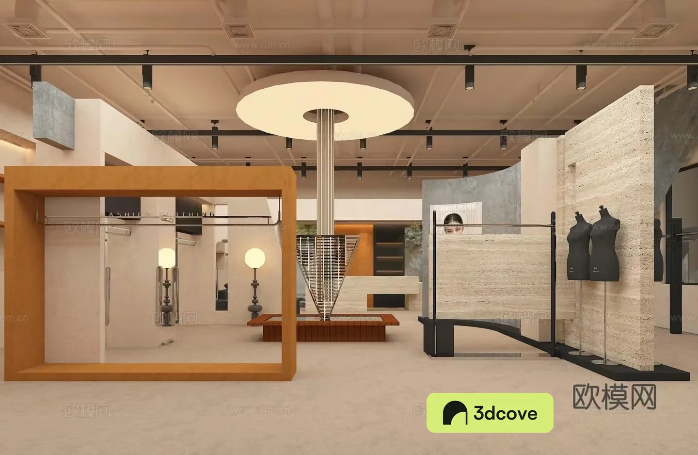 Industrial style clothing store