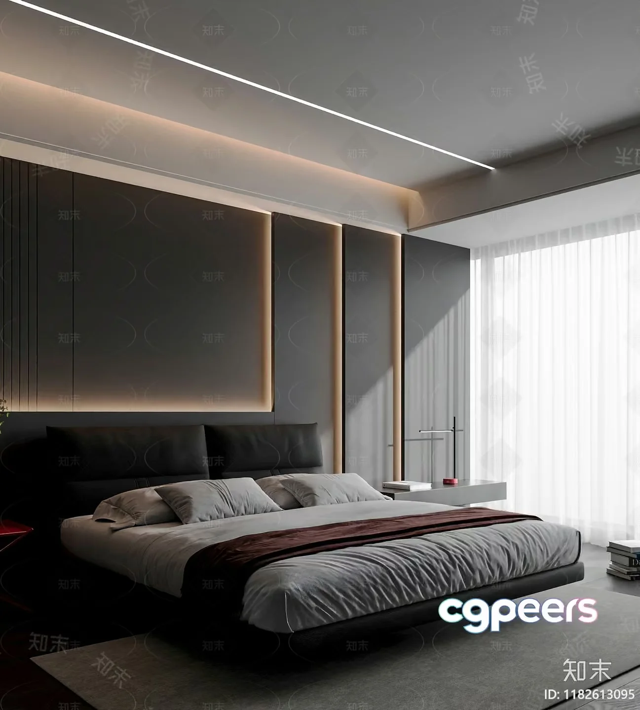 Modern Minimalist Bedroom 3D Model – 14724 – VRAY Render