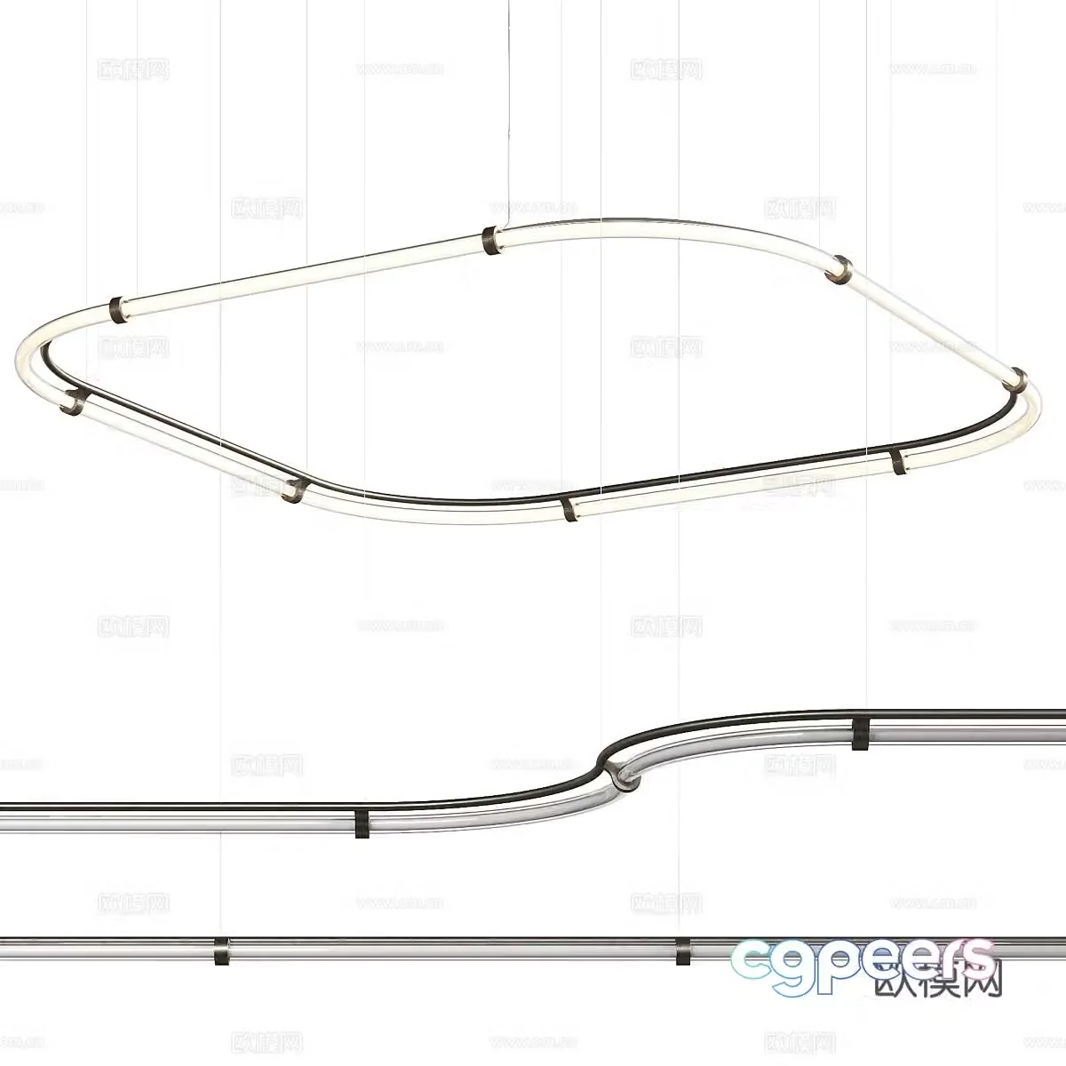 Modern Italian Henge Legacy Linear Chandelier 3D Model