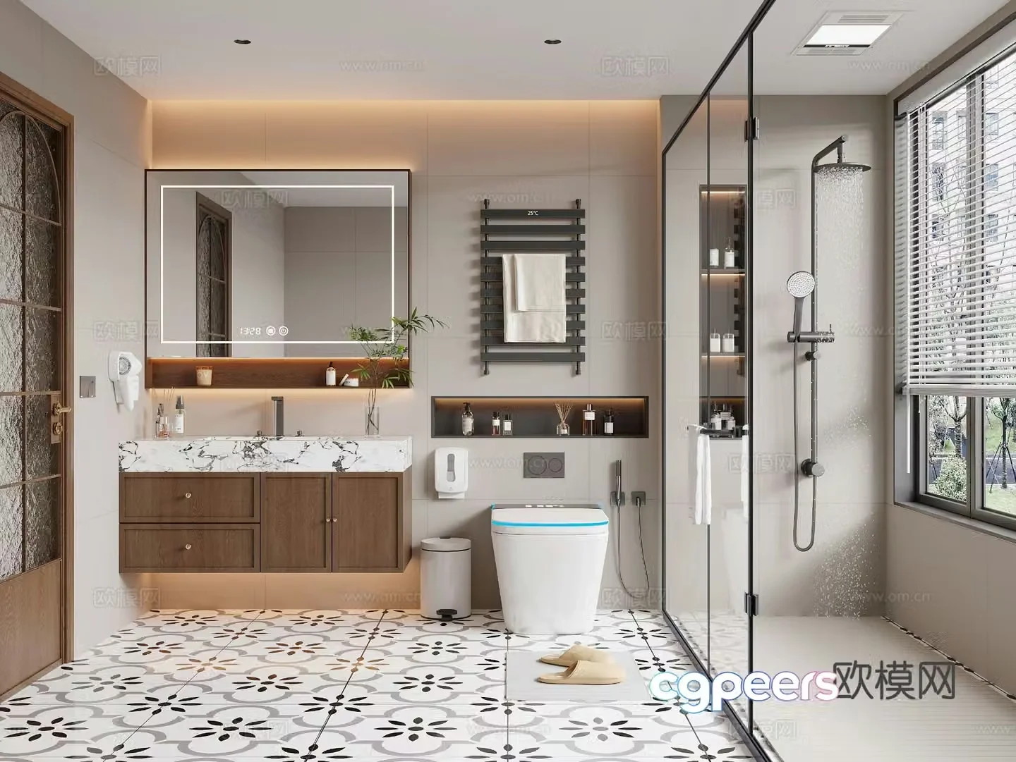 Medieval style bathroom bathroom 3d model