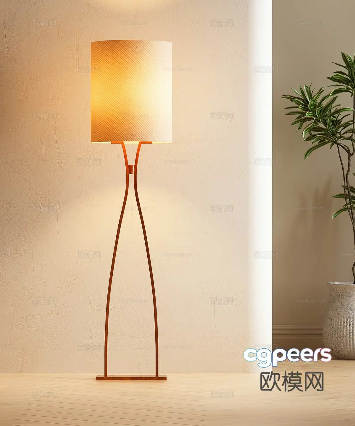 Modern Wasabi Wind Floor Lamp 3D Model