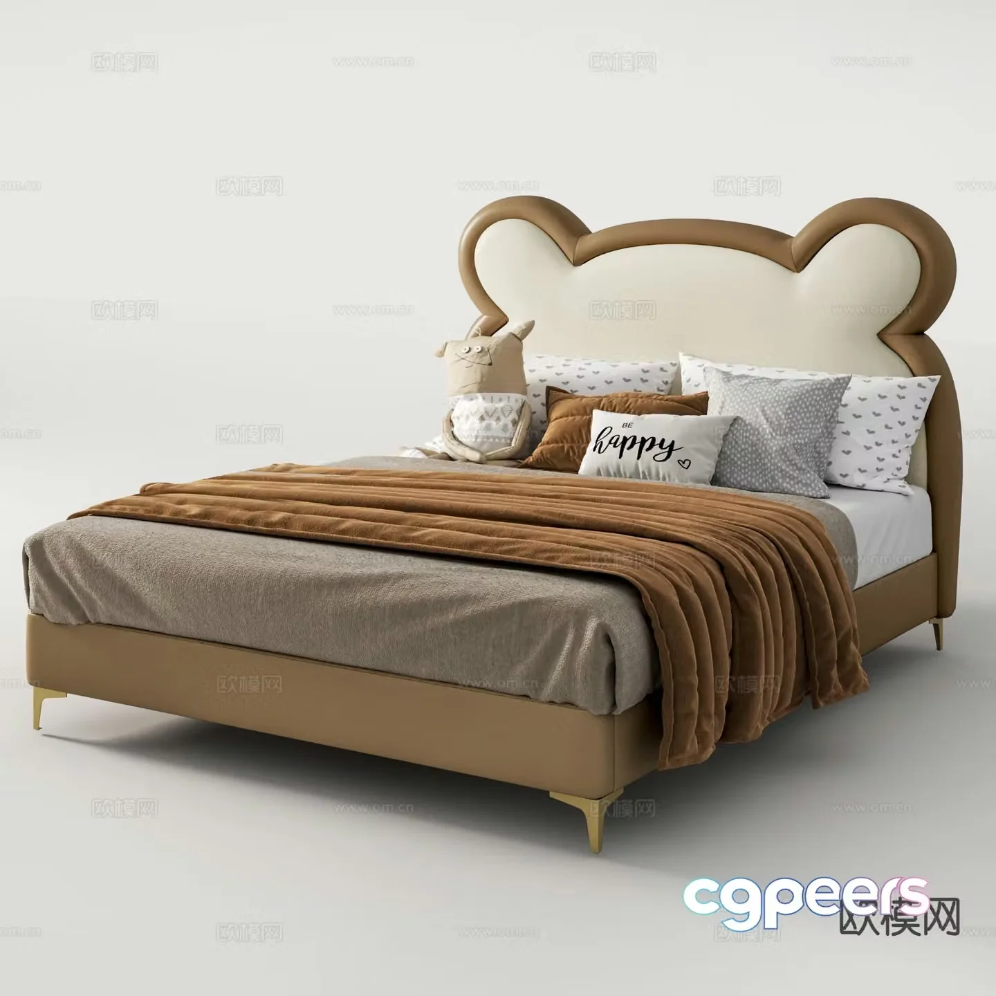 Children’s bed Maoerduo bed Bear’s ear bed 3D model