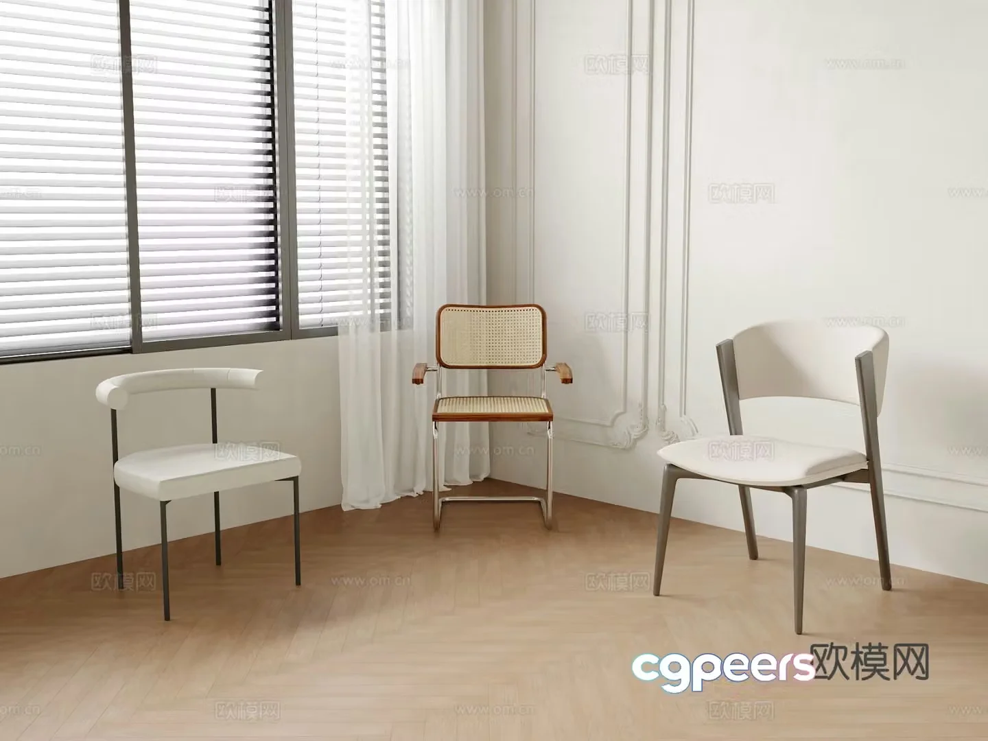Modern chair dining chair 3d model