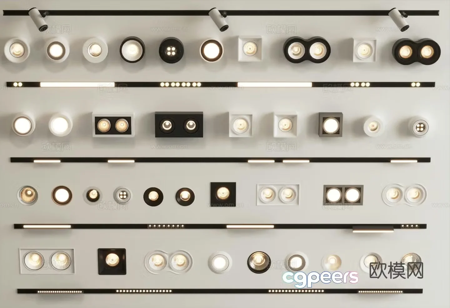 Modern downlight spotlight magnetic lamp track light 3d model