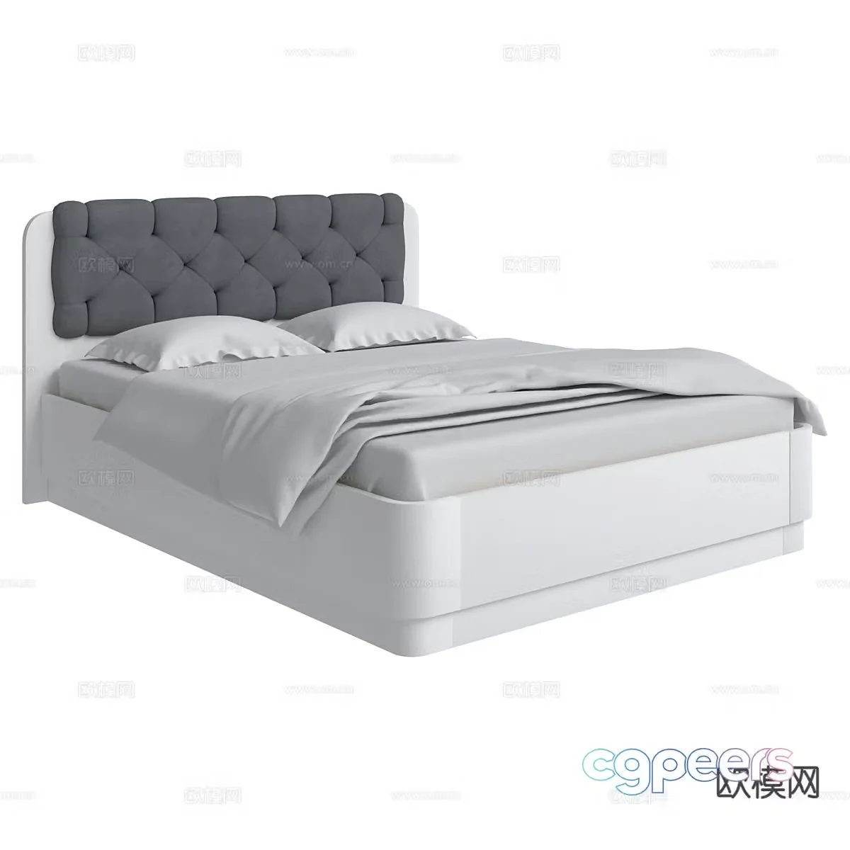 Modern double bed 3d model