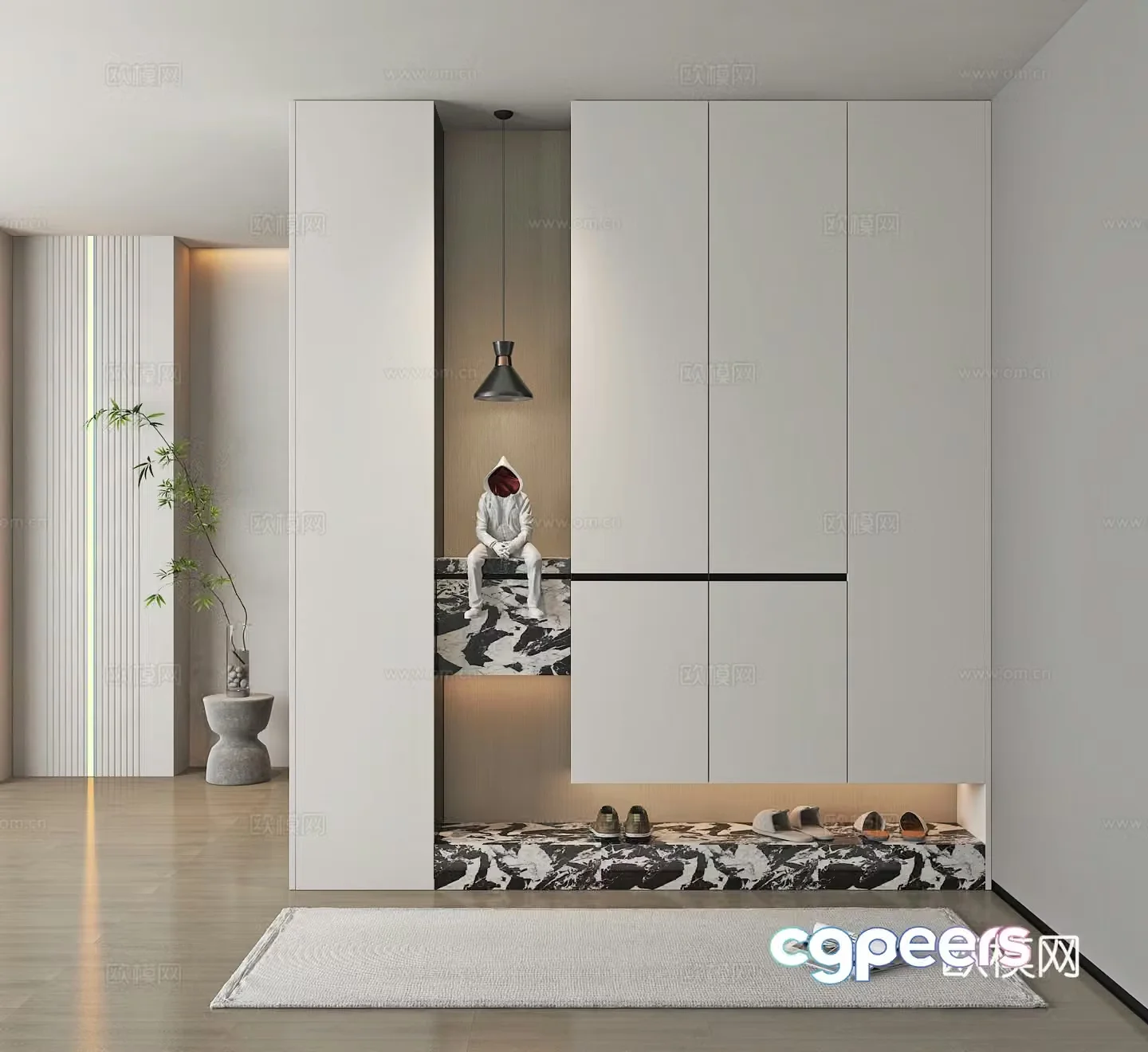 Modern porch cabinet shoe cabinet partition shoe cabinet 3d model