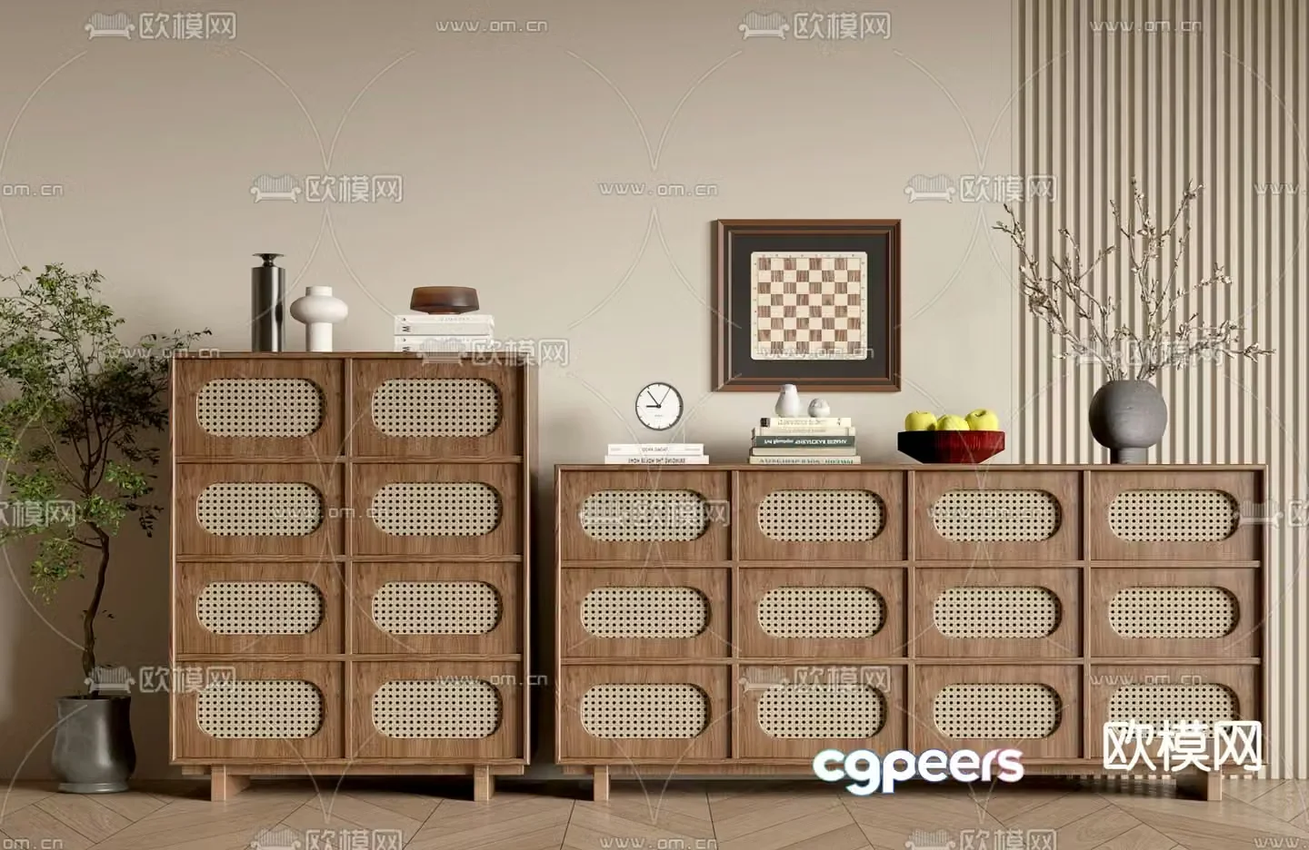 Wasabi chest of drawers side cabinet 3D model