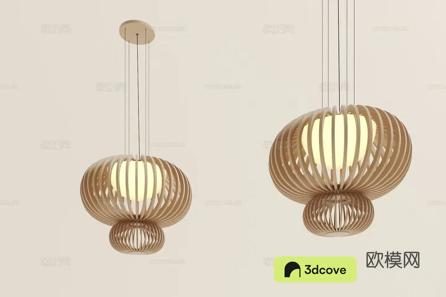 New Chinese style chandelier wooden grille chandelier