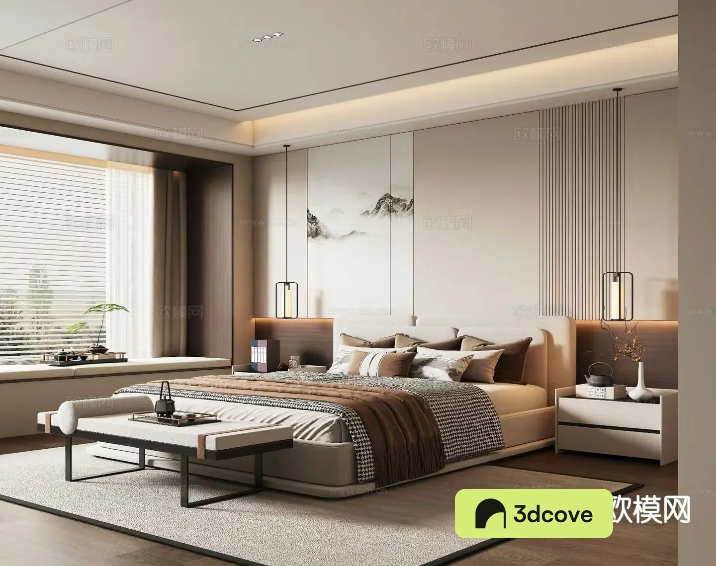 New Chinese style bedroom master bedroom