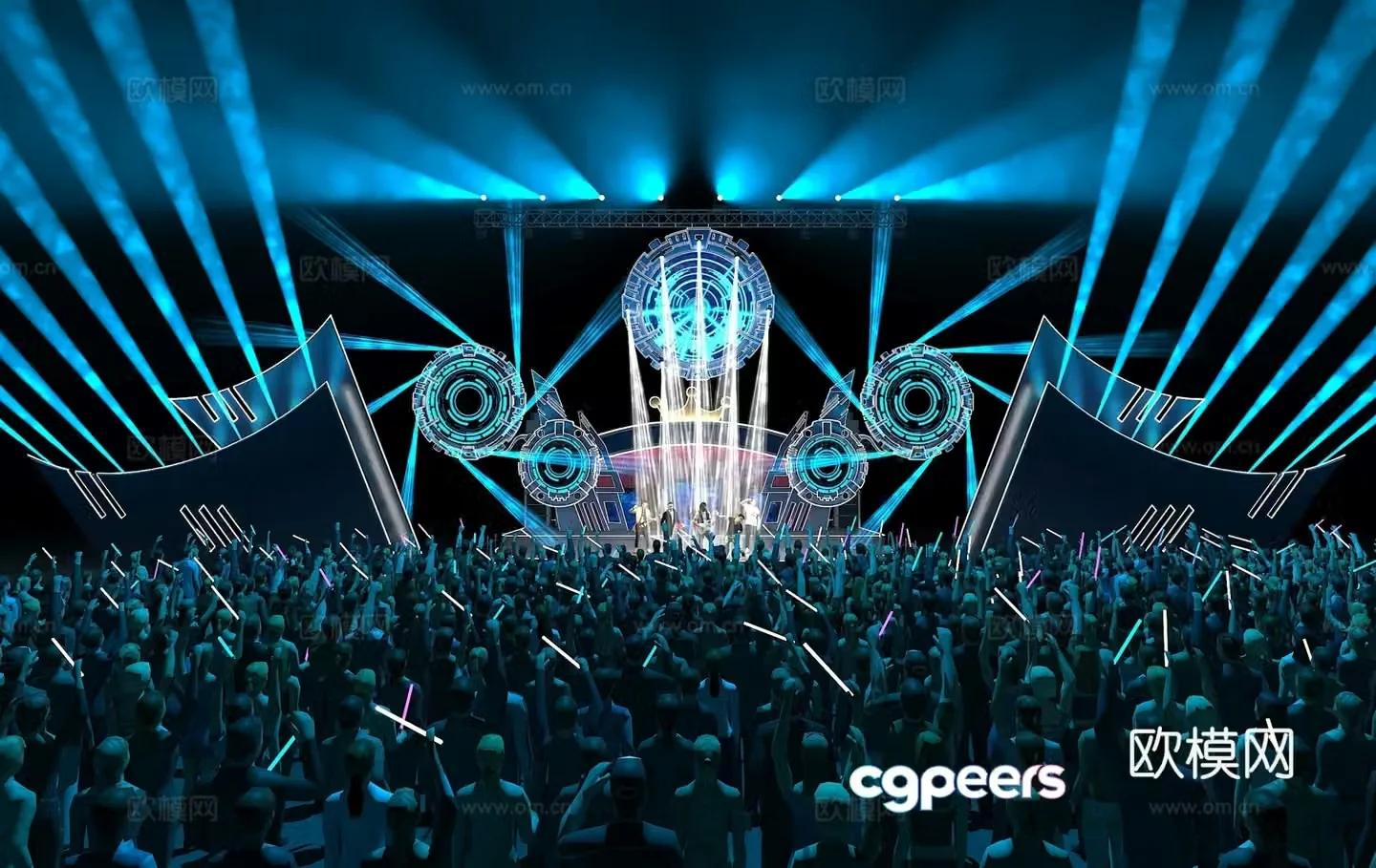 Outdoor stage music festival 3d model
