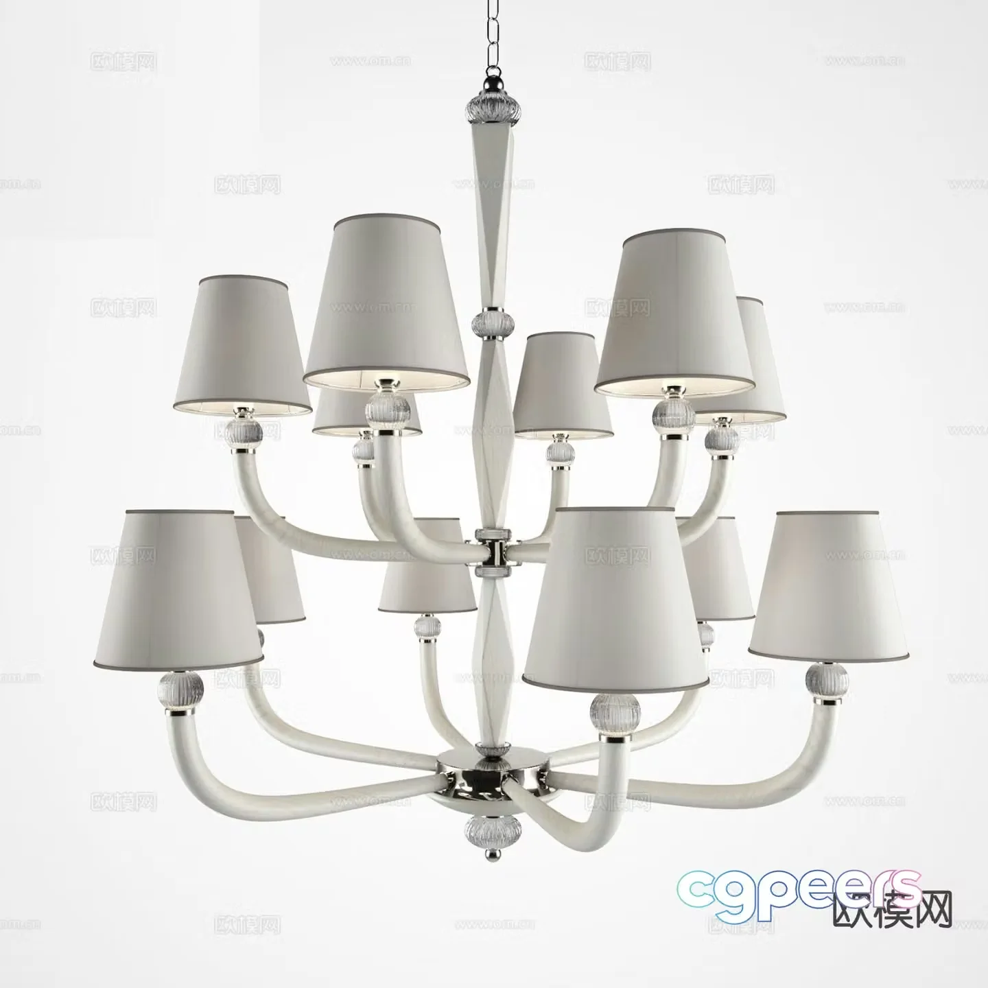 Modern multi-head chandelier indoor chandelier 3d model