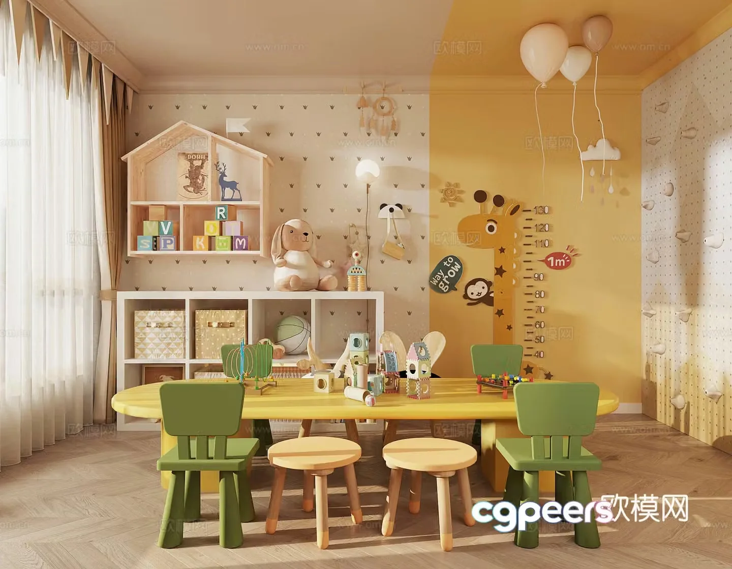 Modern children’s entertainment room children’s table and chairs plush toys children’s entertainment equipment children’s toy room 3D model