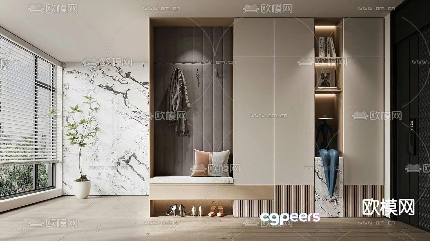 Entrance shoe cabinet 3D model