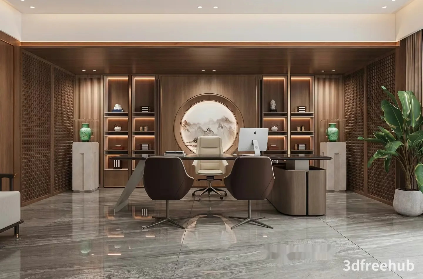 Modern Office Space 3D Model – 20954 – VRAY Render