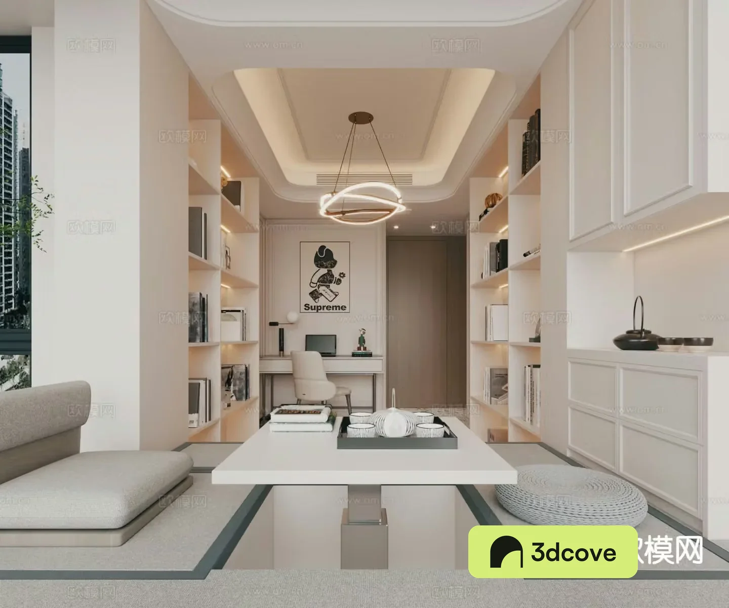 Modern tatami study room