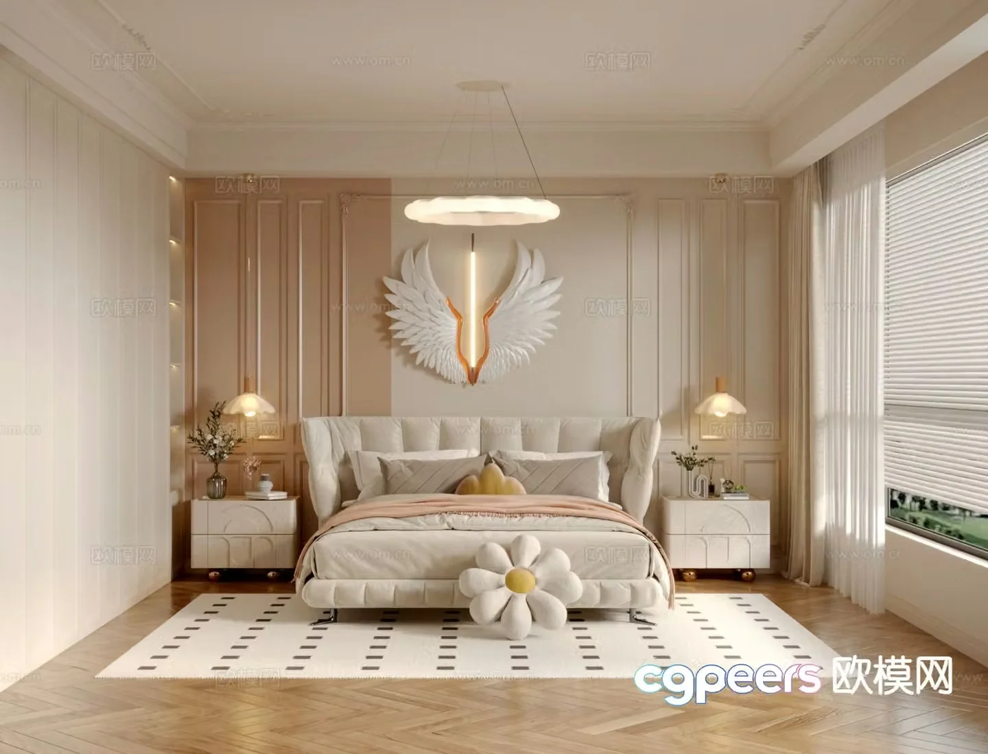 French bedroom master bedroom 3d model