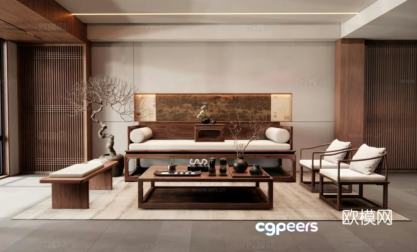 Chinese living room 3d model