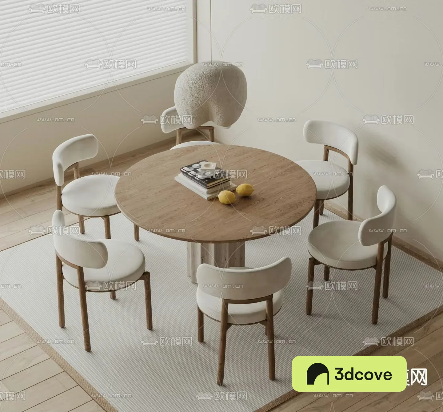 Nordic dining table and chairs round dining table