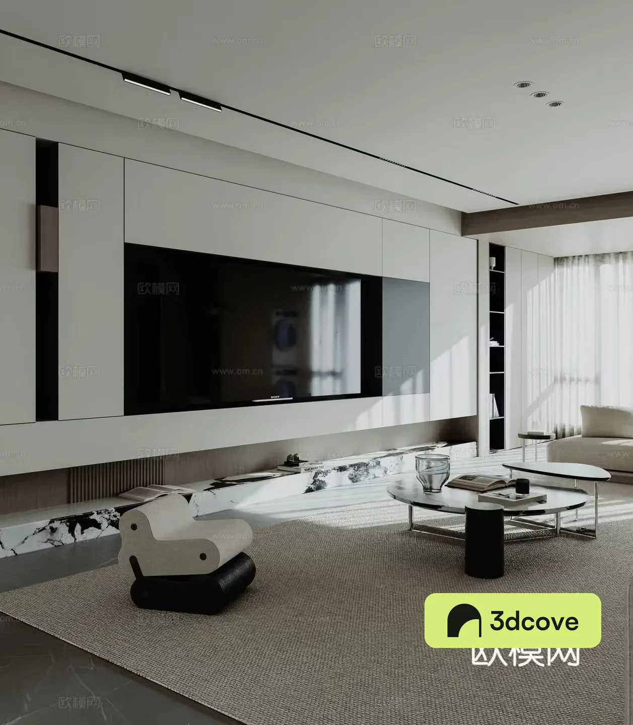 Modern TV background wall
