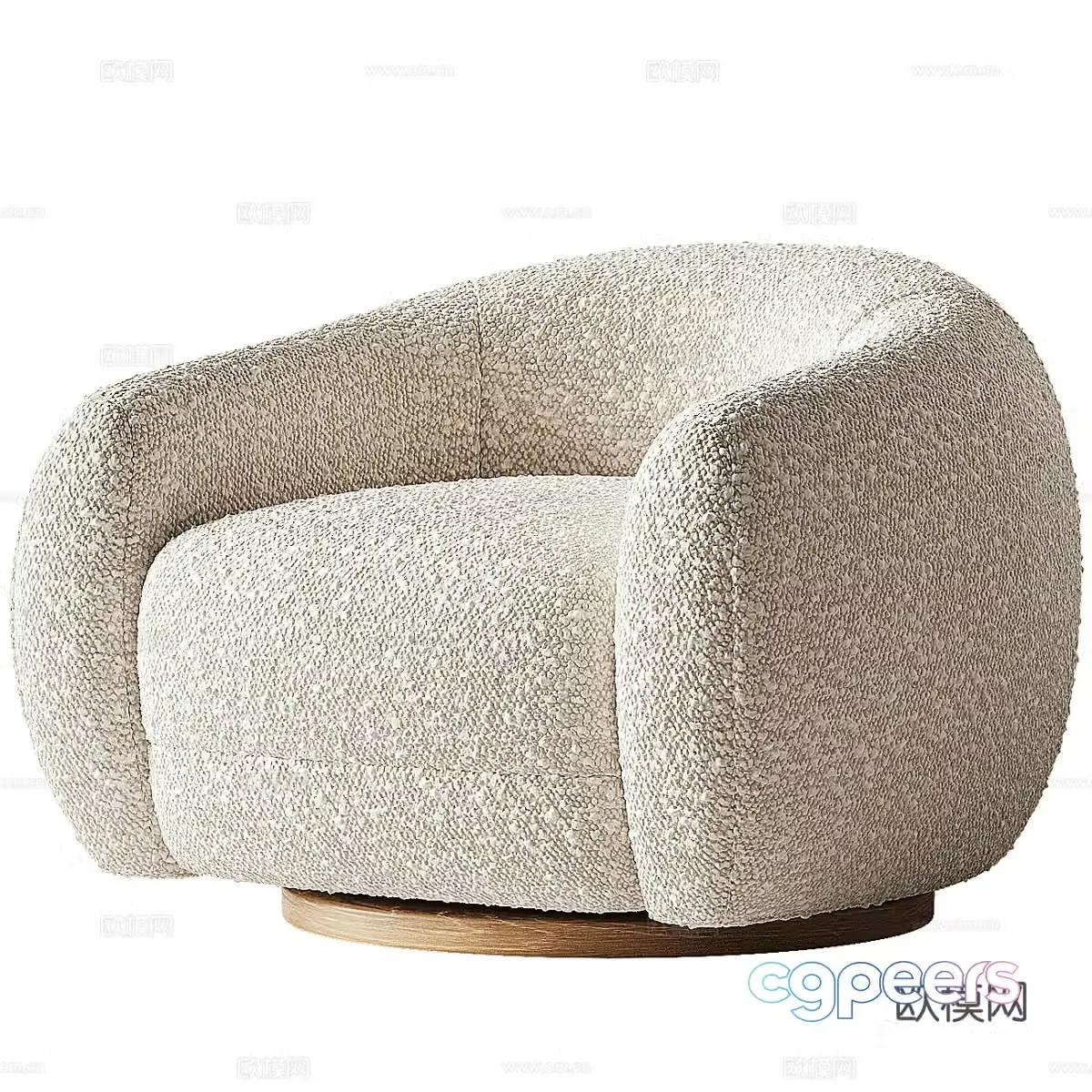 Creamy casual sofa 3D model