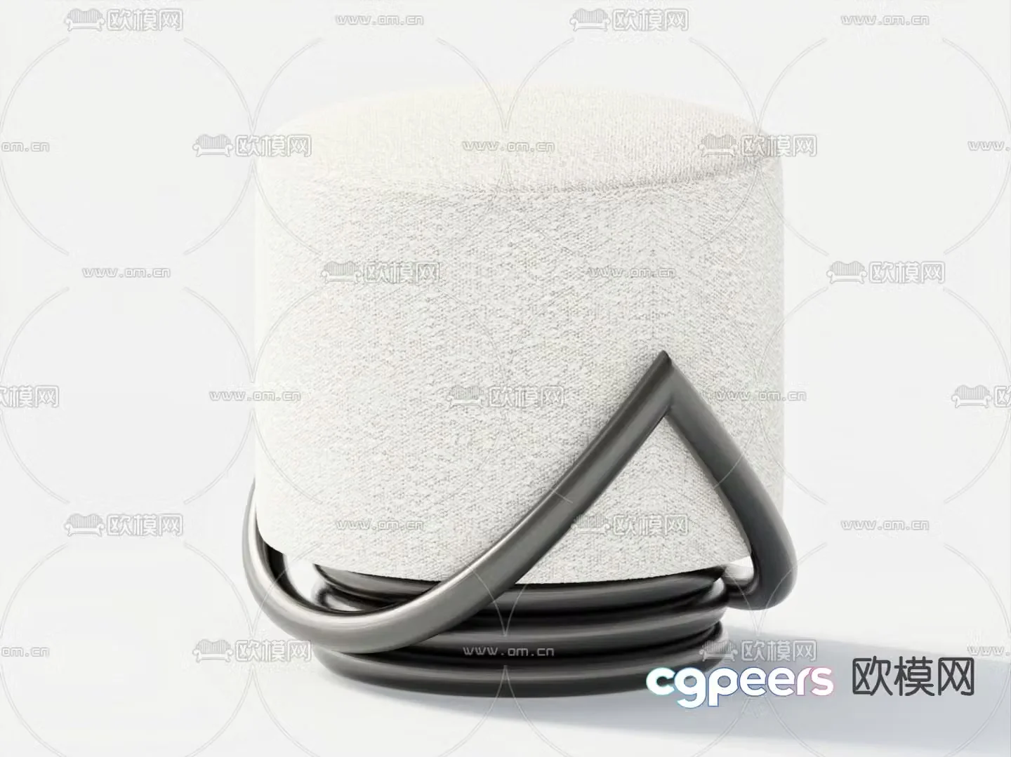 Modern shoe changing stool low stool round stool 3D model