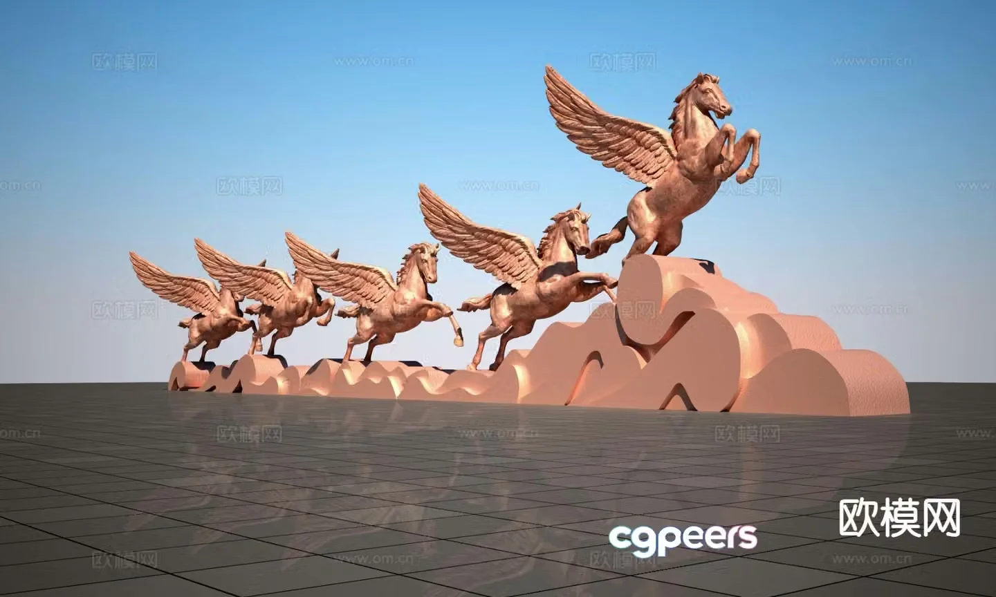 Modern Pegasus sculpture 3d model