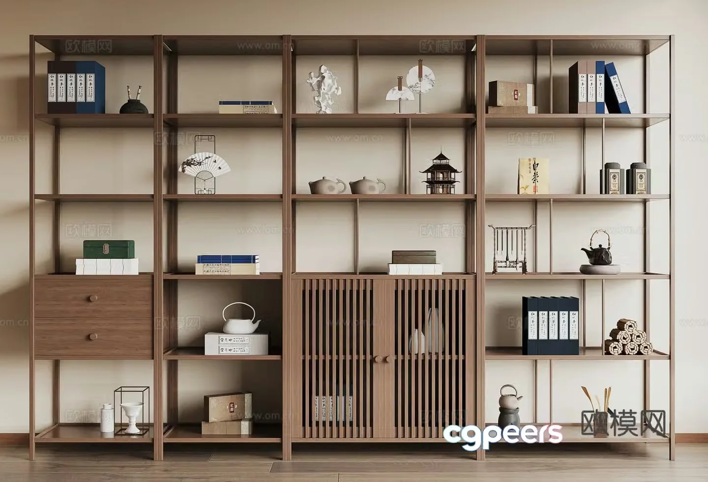 New Chinese style 3D model of Bo Gu shelf