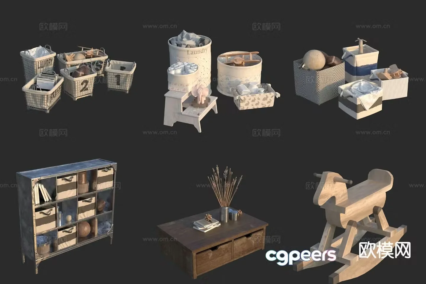 Baby room furniture children’s room supplies toys 3d model