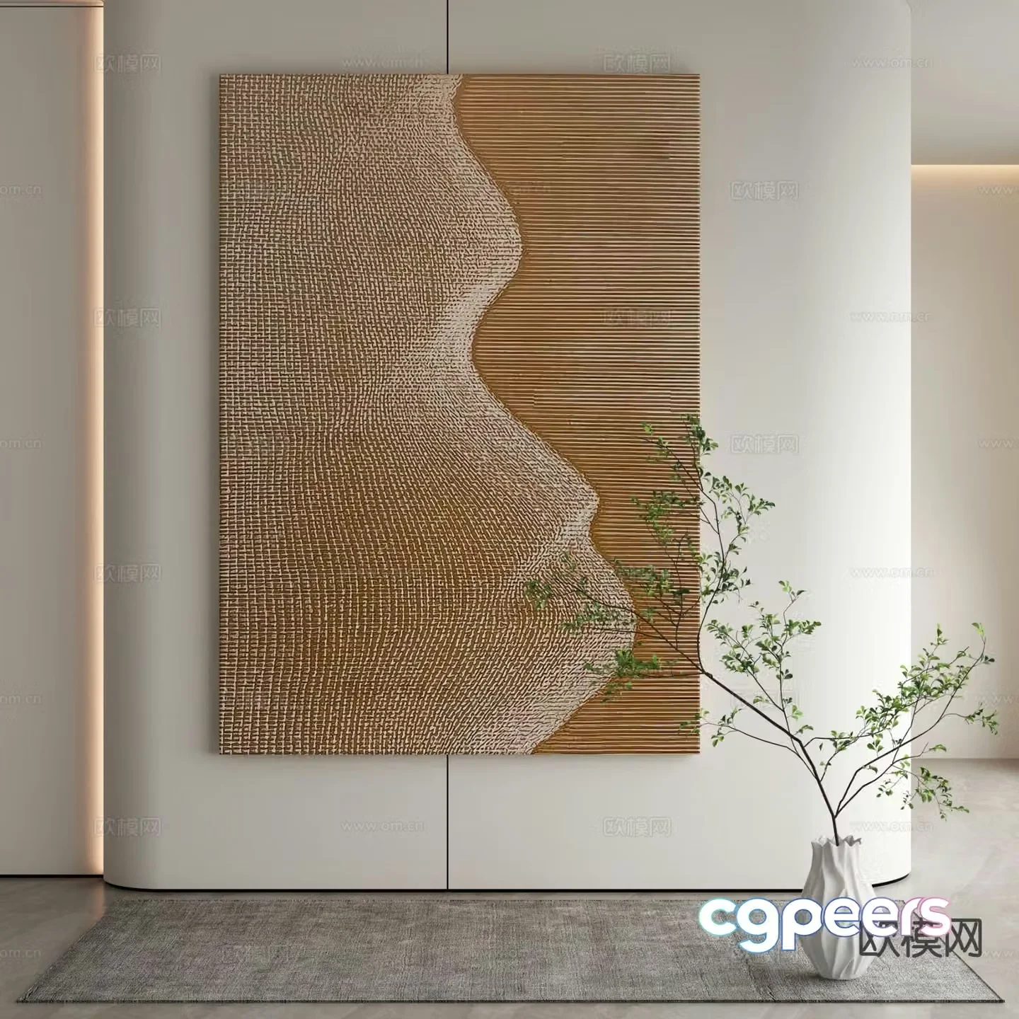 Modern decorative painting texture painting abstract painting 3d model