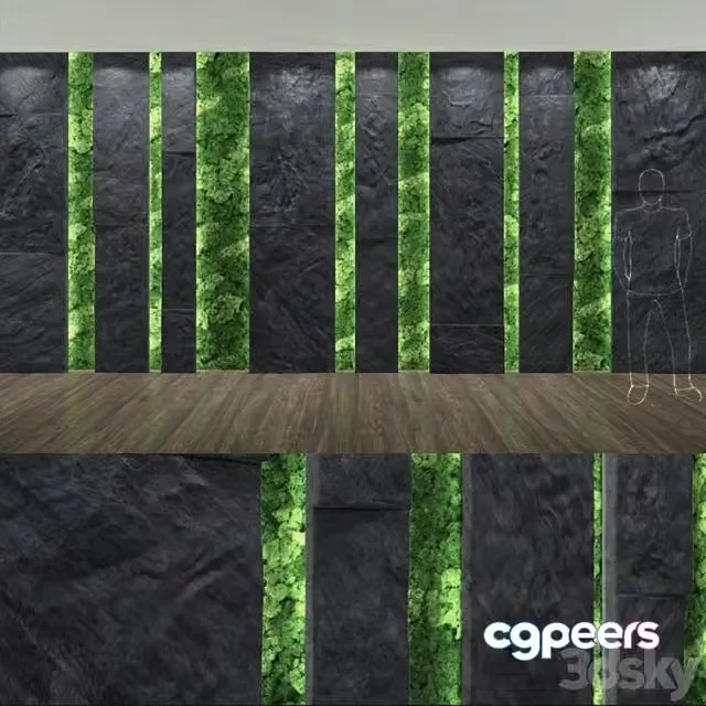 3ds Max Free – stone & moss wall