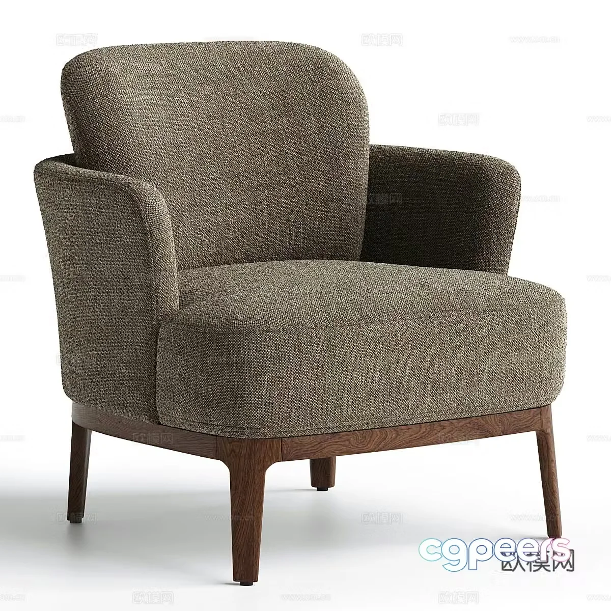 Modern leisure chair fabric chair armchair 3d model