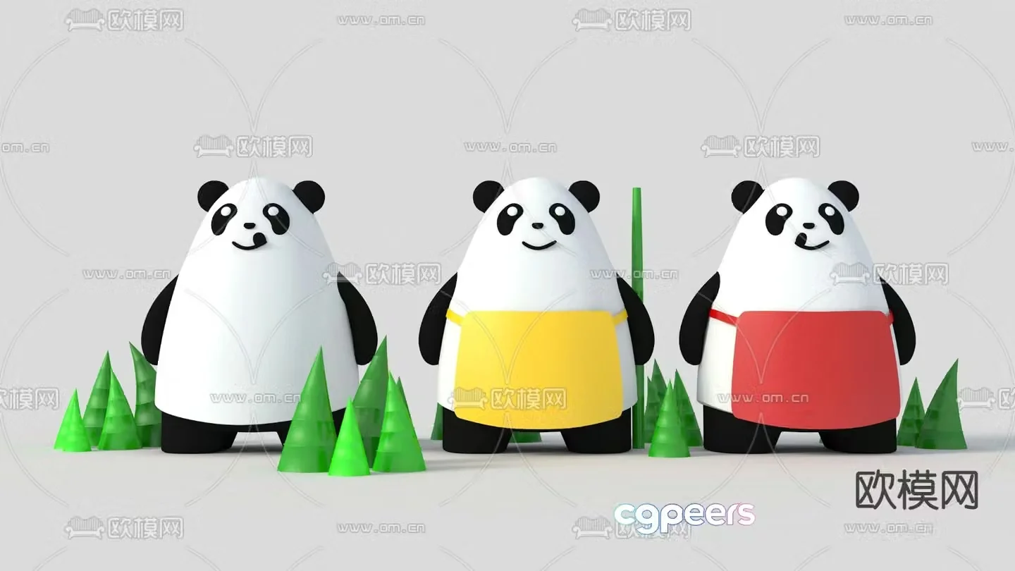 Modern panda children’s toy 3d model