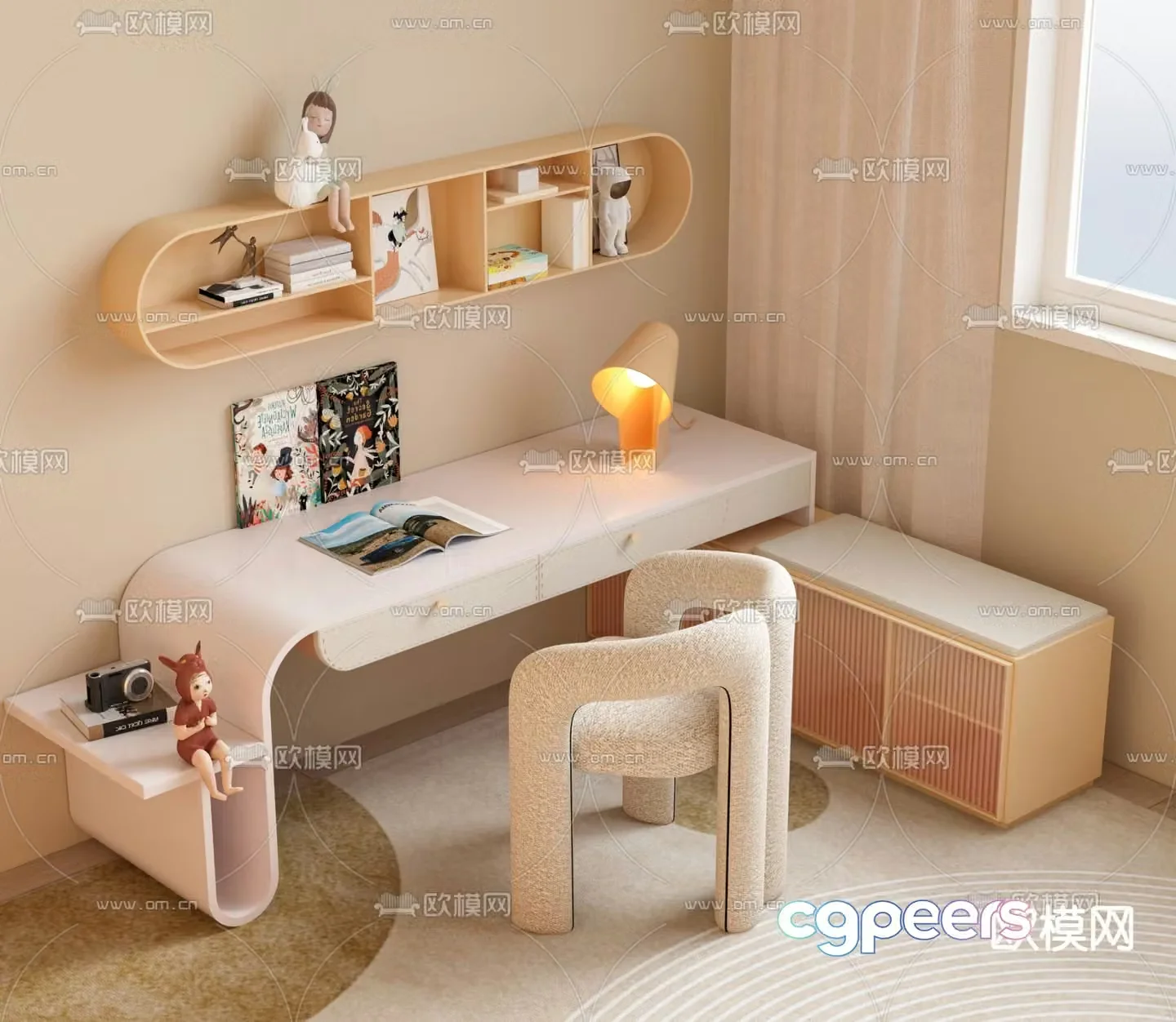 Children’s desk study table 3d model