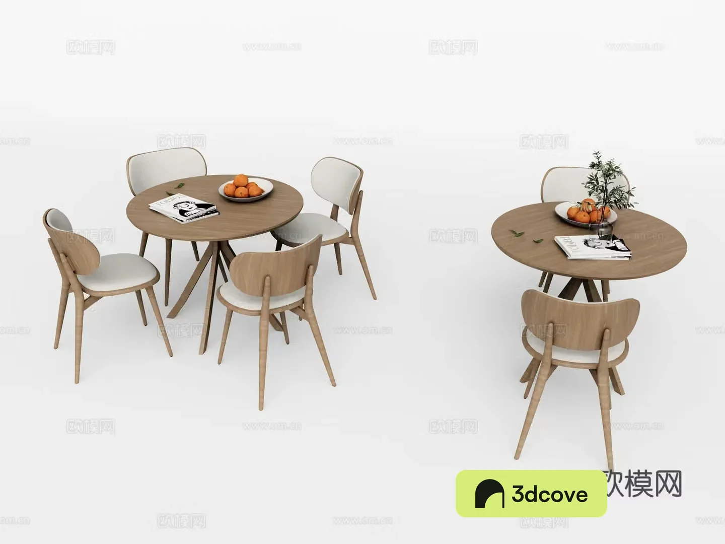Modern leisure table and chair four-person table and chair