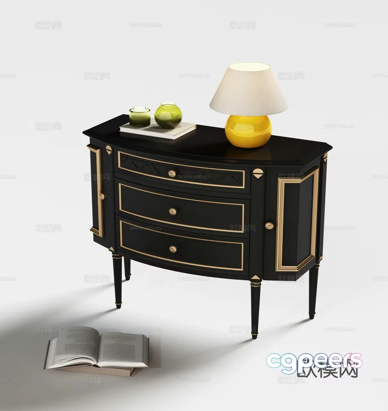 American entryway cabinet 3D model