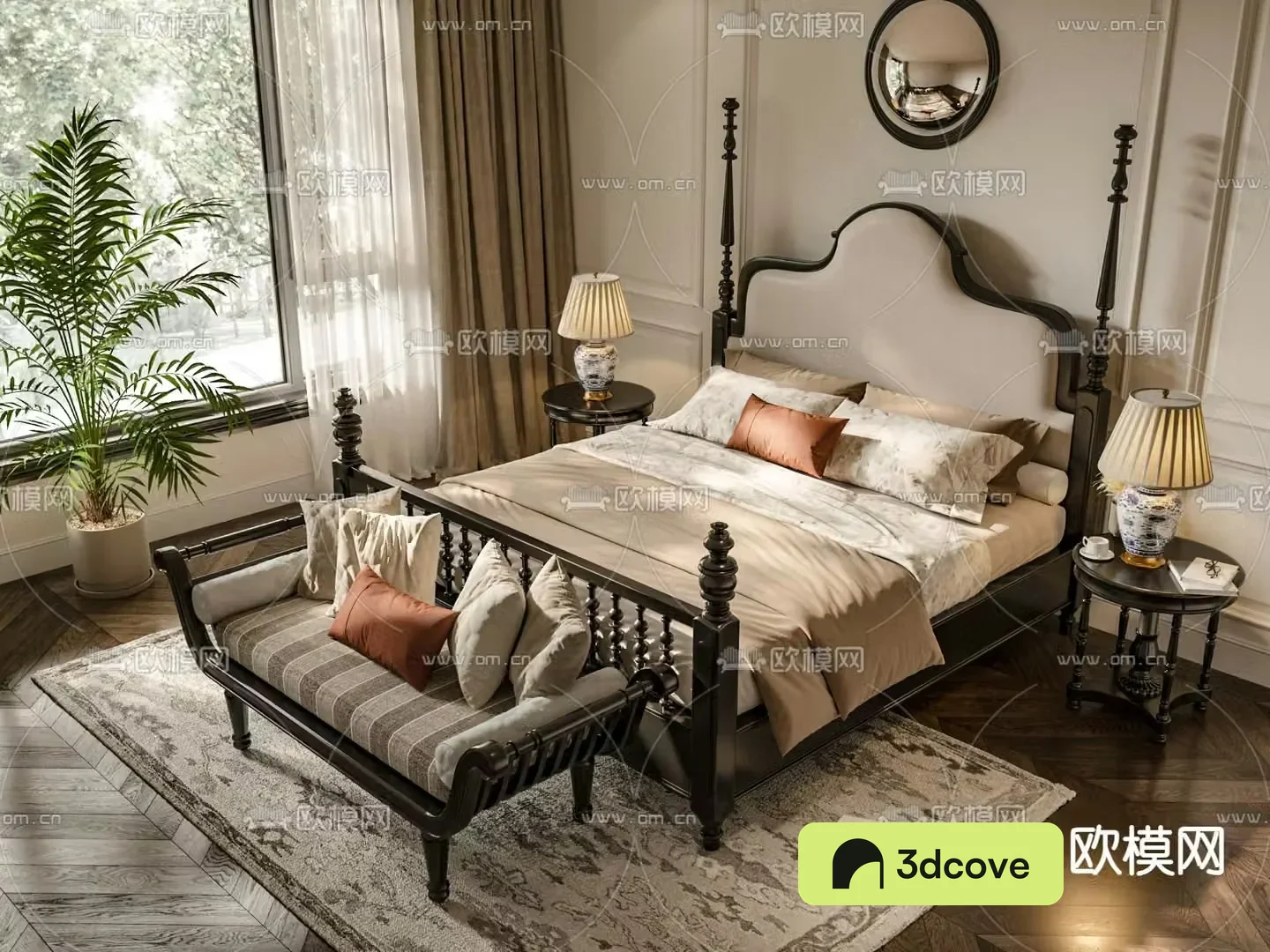 Medieval style double bed