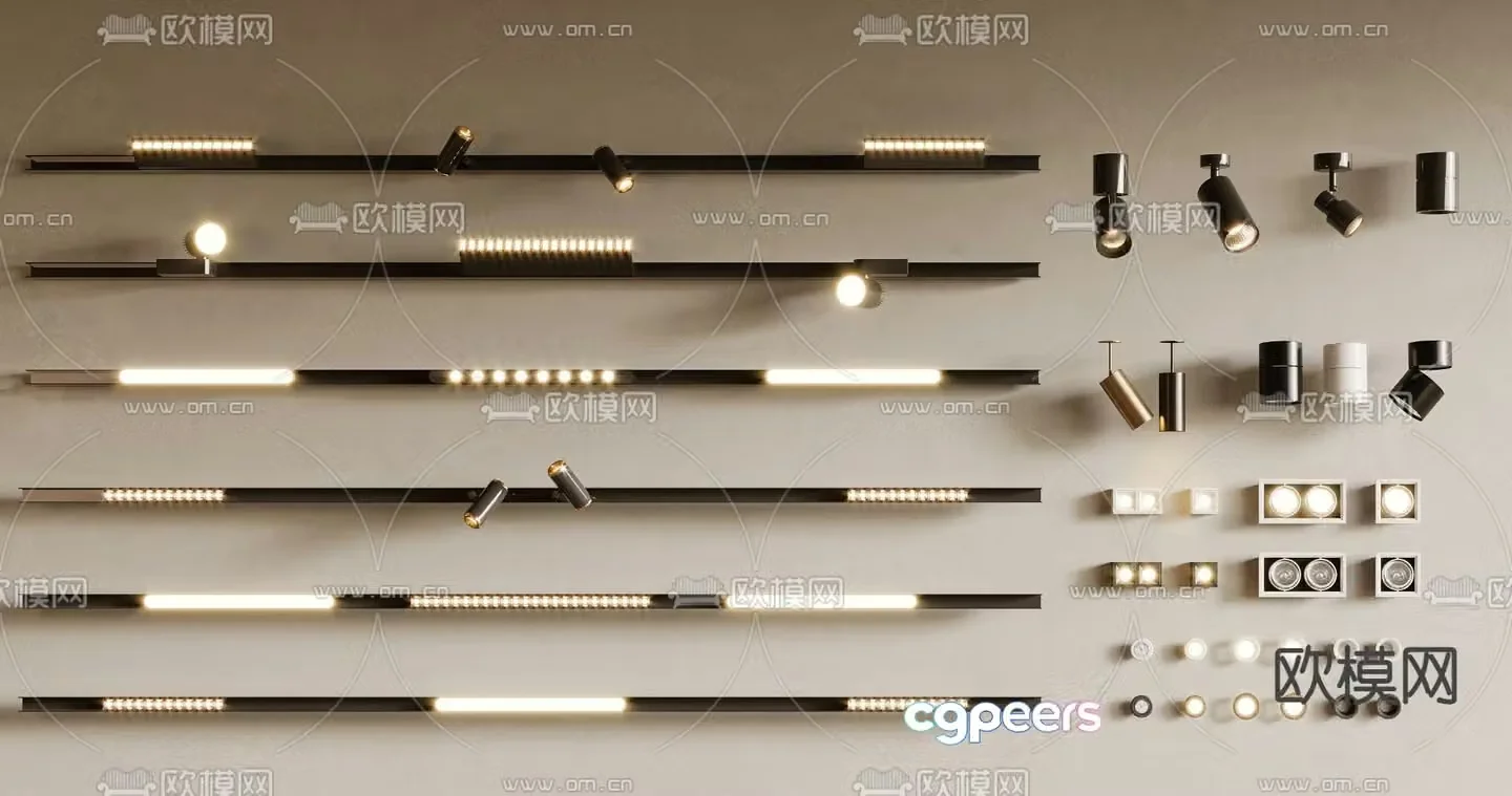 Magnetic light downlight spotlight track light 3d model