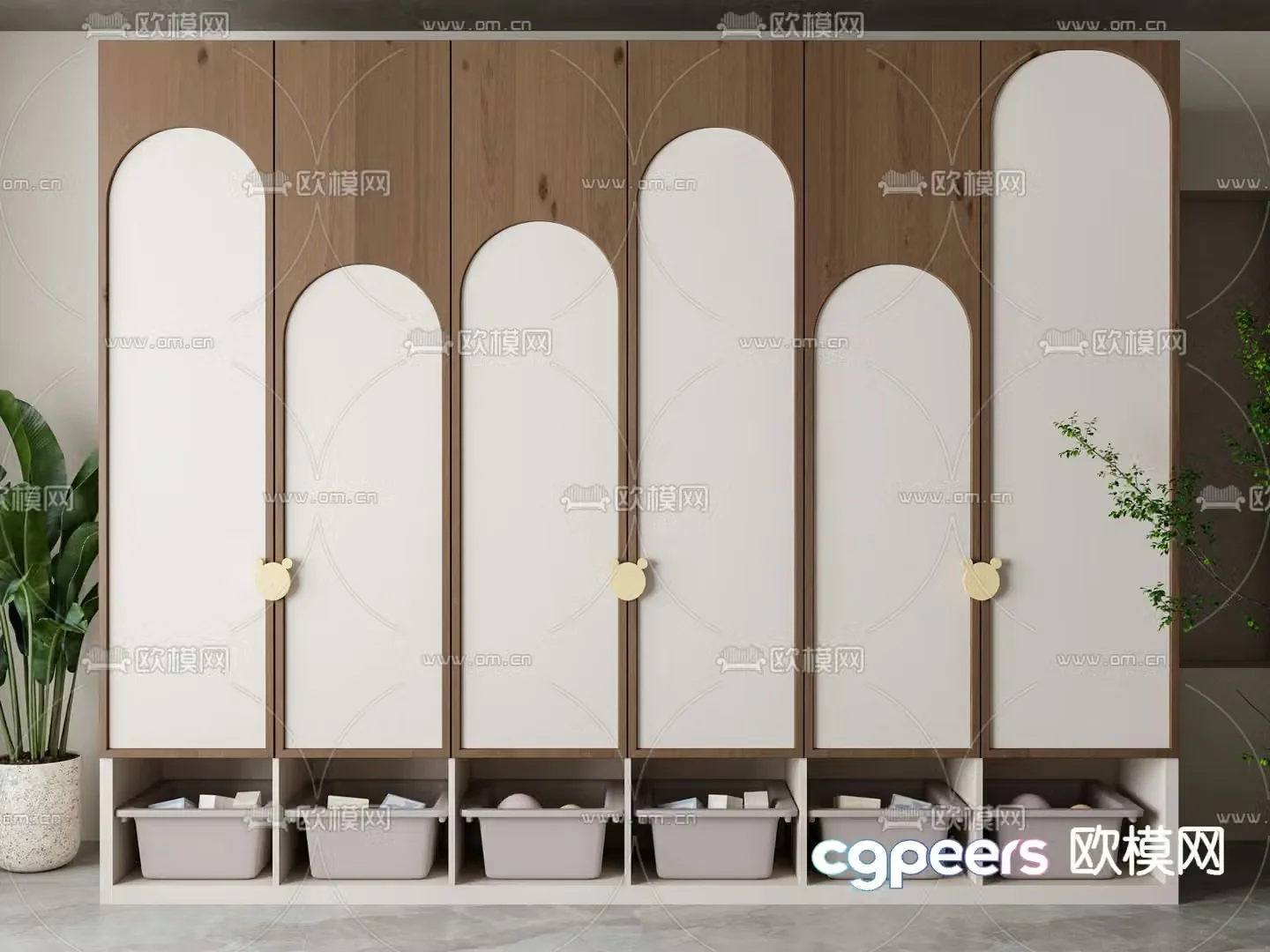 Nordic children’s wardrobe storage cabinet 3D model