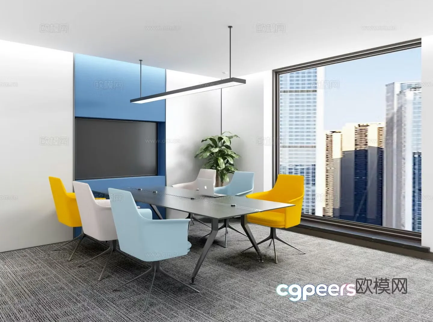 Modern small conference room small negotiation room seminar room reception room 3D model