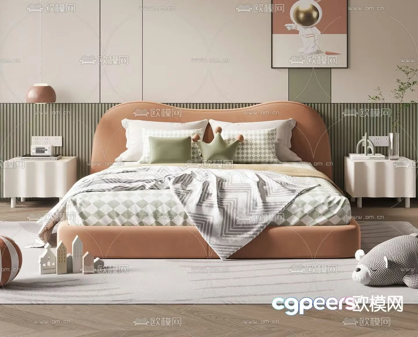 Modern children’s bed 3d model