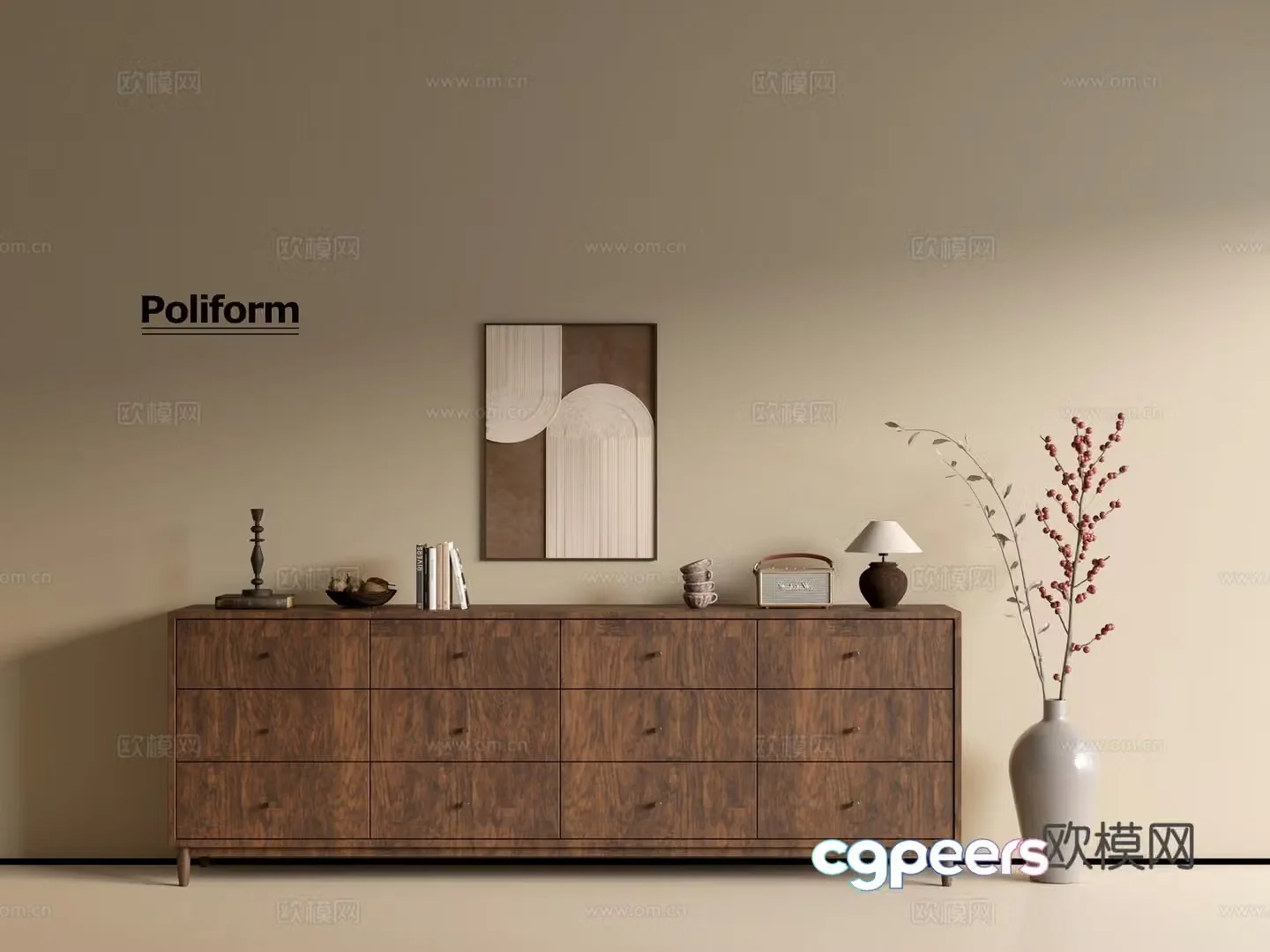 Modern wood grain cabinet ins wind minimalist wind cabinet whole cabinet sideboard balcony cabinet storage 3D model