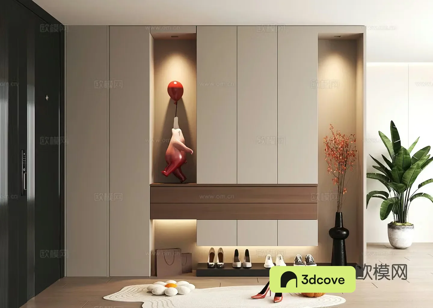 Shoe cabinet design shoe cabinet partition shoe cabinet porch shoe cabinet rendering