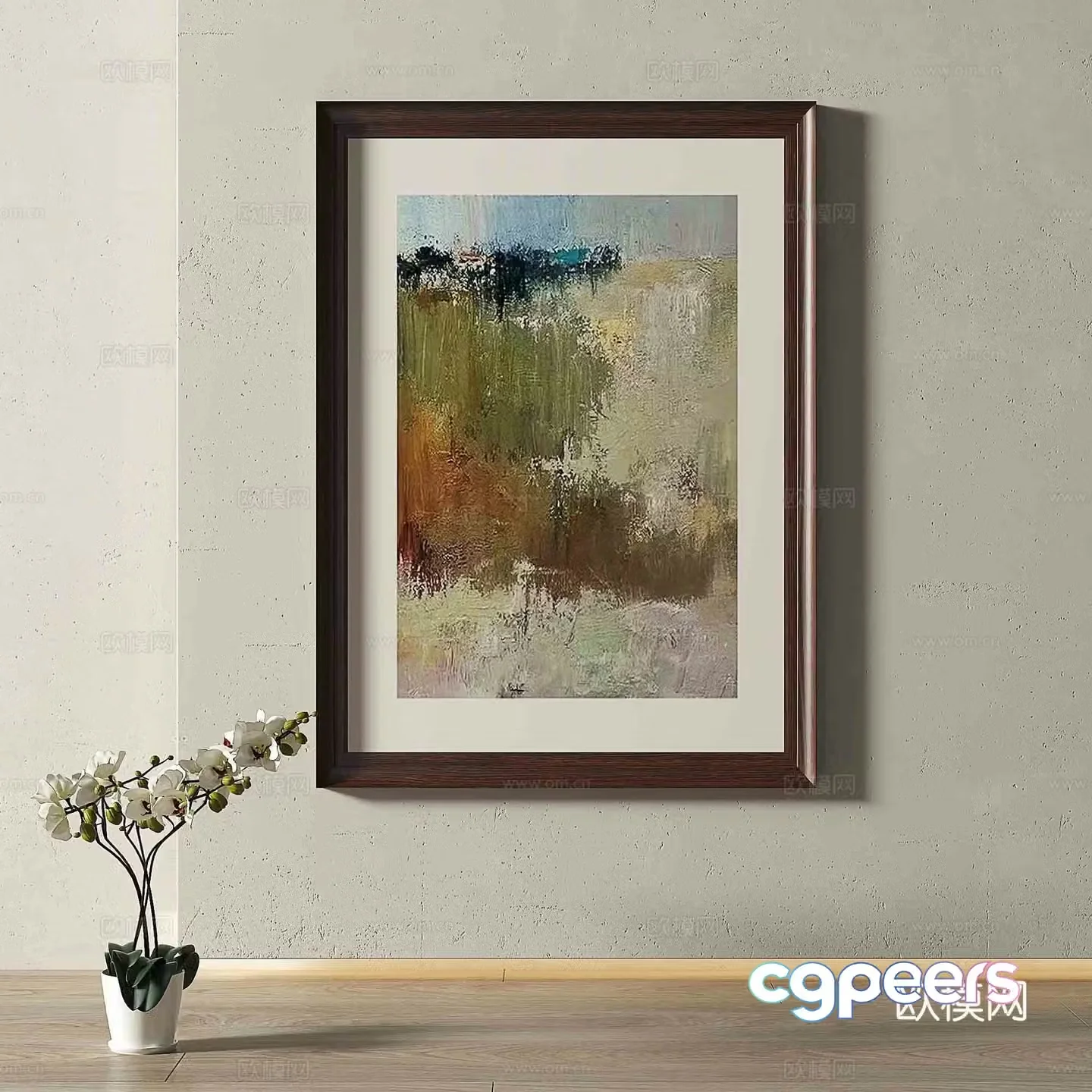 Modern abstract painting Hanging painting Oil painting 3d model