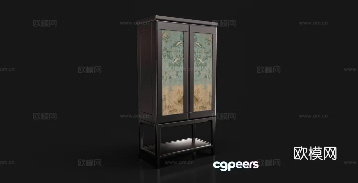 Song style decorative cabinet 3d model